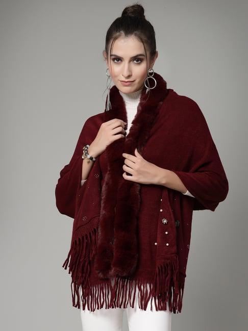 mafadeny maroon poncho