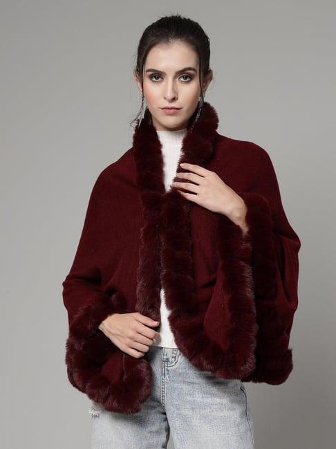 mafadeny maroon poncho