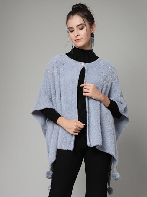 mafadeny blue poncho