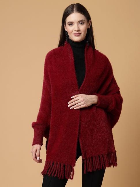 mafadeny maroon poncho