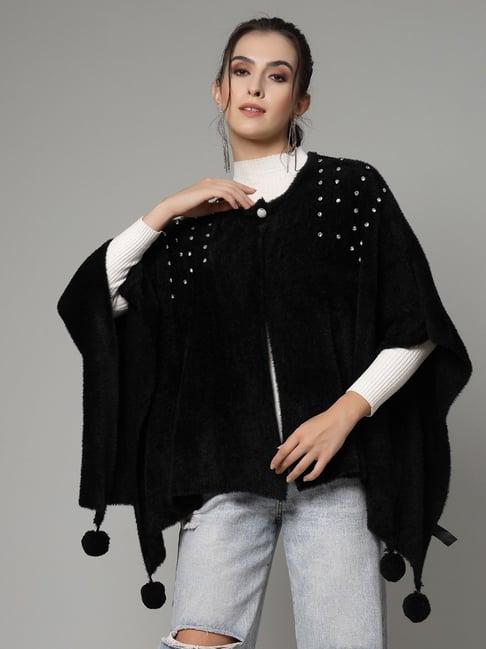 mafadeny black poncho