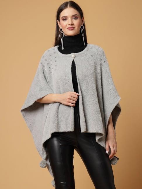 mafadeny grey poncho