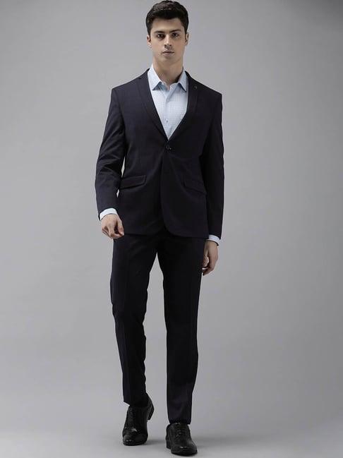 van heusen navy slim fit two piece suit