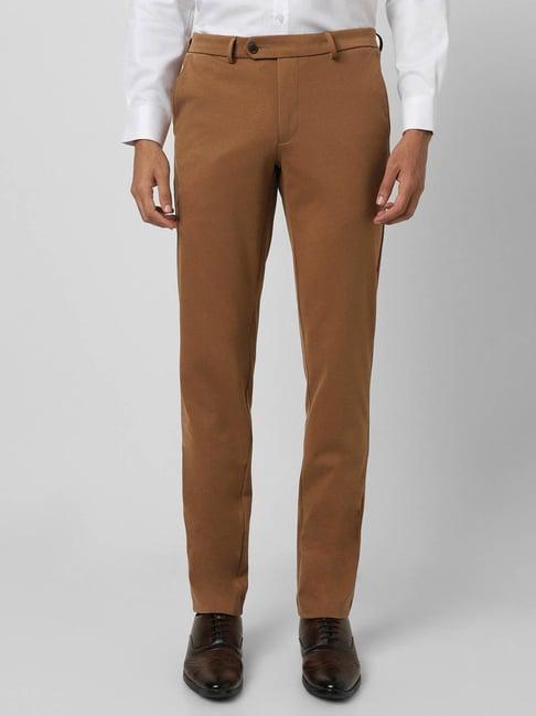 van heusen ochre slim fit trousers