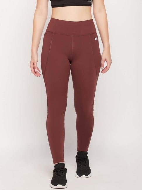 clovia brown high rise sports tights