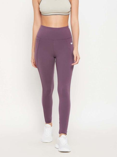 clovia purple high rise sports tights