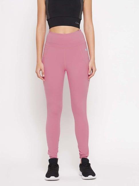 clovia pink high rise sports tights