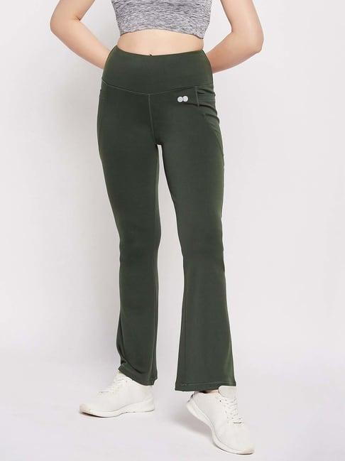 clovia green mid rise yoga pants