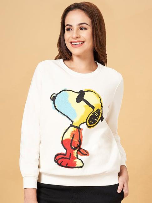 honey by pantaloons off-white printed sweatshirt