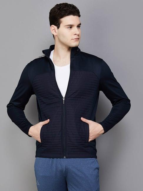 kappa navy regular fit hooded jacket