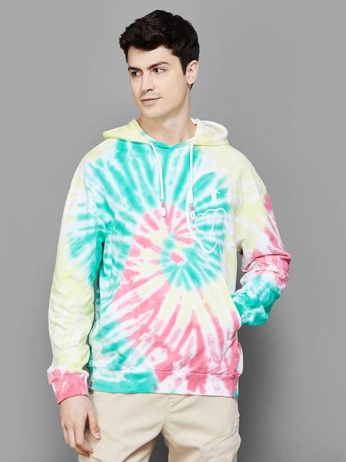 smileyworld multicolored cotton regular fit printed hooded sweatshirt