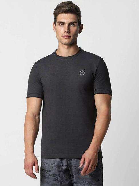 van heusen flex grey slim fit t-shirt