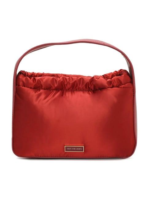 van heusen red solid handbag