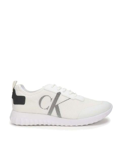 calvin klein jeans men's bright white casual sneakers