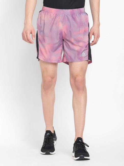 adidas orange regular fit printed sports shorts