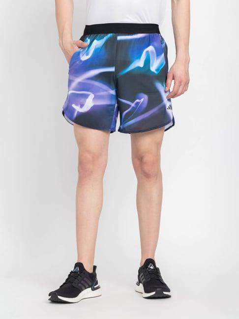 adidas purple regular fit printed sports shorts