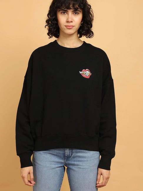 wrangler black graphic print pullover