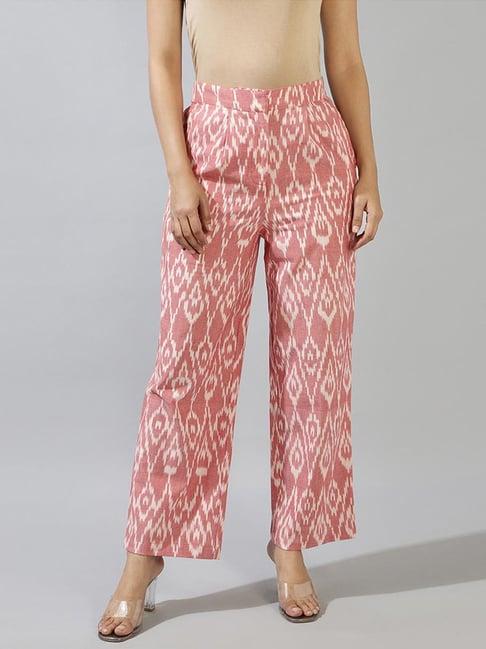 fabindia pink cotton printed pants