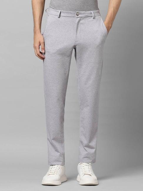 louis philippe sport grey slim fit texture trousers