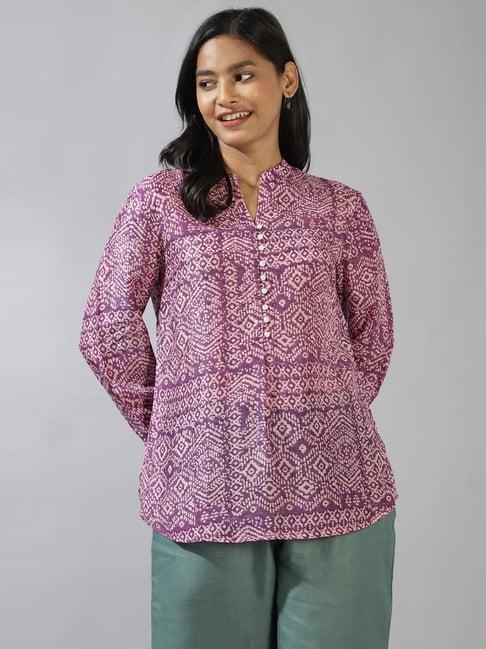 fabindia purple printed tunic