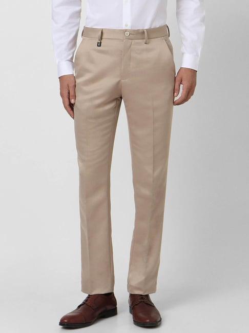 v dot beige skinny fit trousers