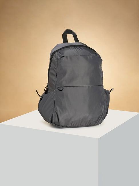 ajile by pantaloons charcoal grey solid medium backpack - 15 ltrs