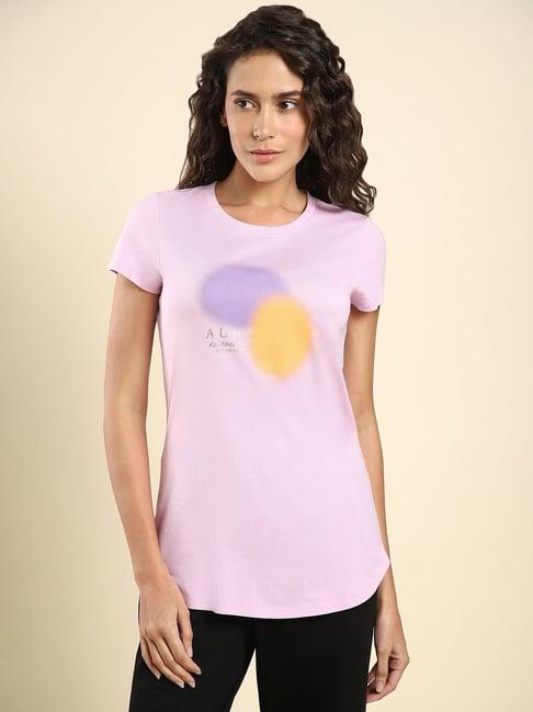 van heusen pink printed t-shirt