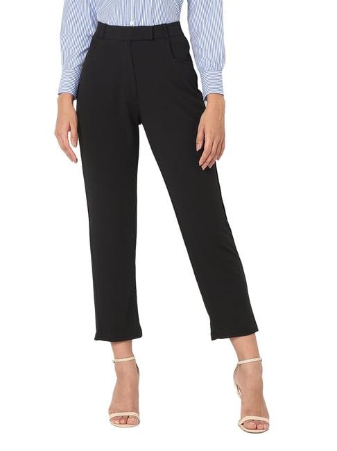 smarty pants black straight fit trousers