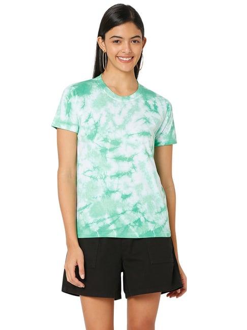 smarty pants green & white tie - dye t-shirt