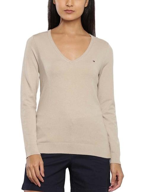 tommy hilfiger khaki sand regular fit sweaters