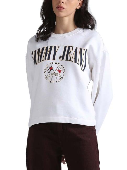 tommy hilfiger white logo relaxed fit sweatshirt