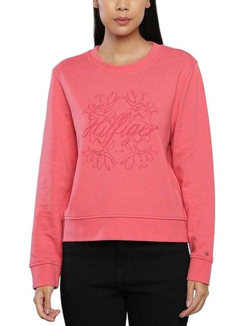 tommy hilfiger pink printed regular fit sweatshirt