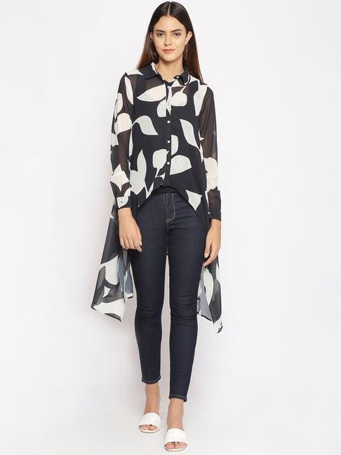 oxolloxo black printed shrug