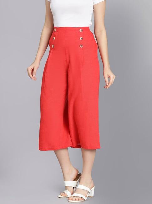 oxolloxo coral cotton relaxed fit mid rise culottes