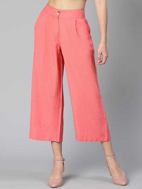 oxolloxo coral cotton regular fit mid rise culottes