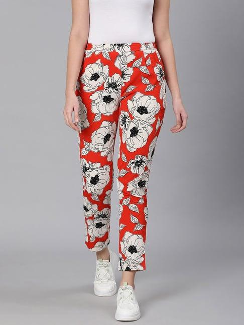 oxolloxo multicolor floral print mid rise pants