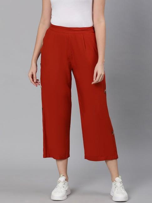 oxolloxo rust regular fit mid rise pants