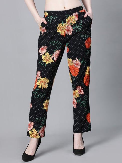 oxolloxo multicolor floral print mid rise pants