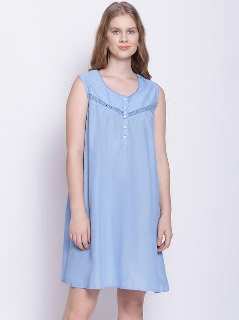 oxolloxo blue cotton night dress