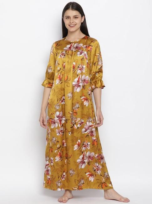 oxolloxo mustard floral print nighty