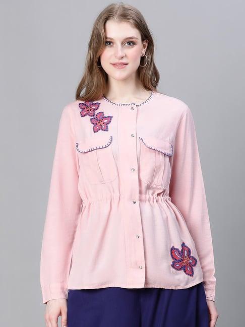 oxolloxo light pink cotton embroidery jacket