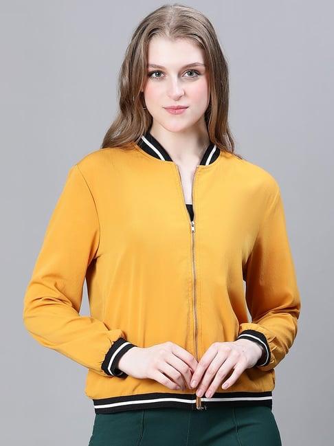 oxolloxo mustard regular fit bomber jacket