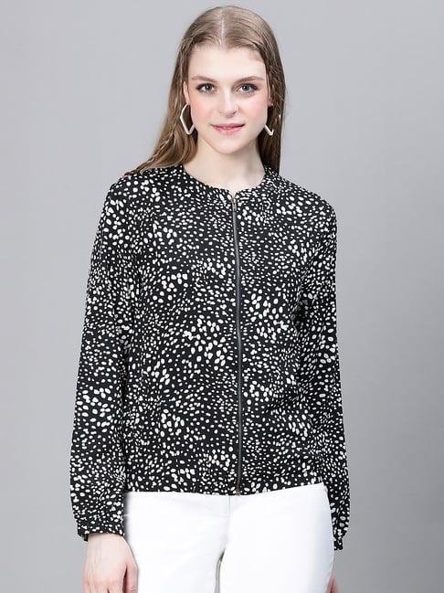 oxolloxo black & white print bomber jacket