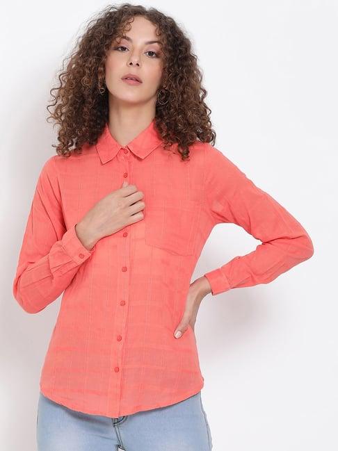 oxolloxo coral checks shirt