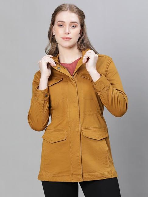 oxolloxo mustard cotton regular fit jacket