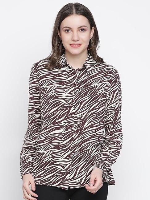 oxolloxo brown printed shirt