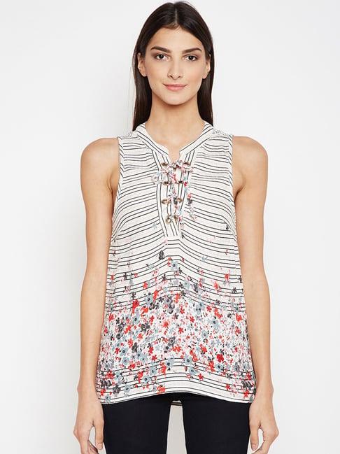 oxolloxo cream floral print top