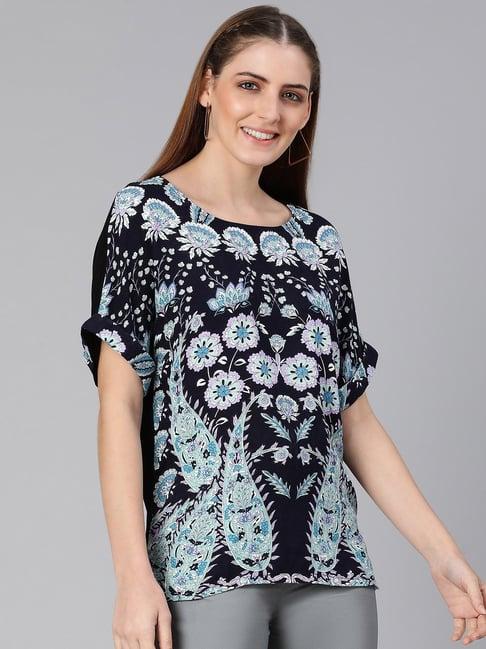 oxolloxo navy floral print top