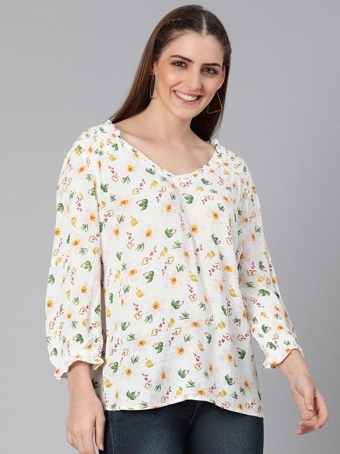 oxolloxo white floral print top