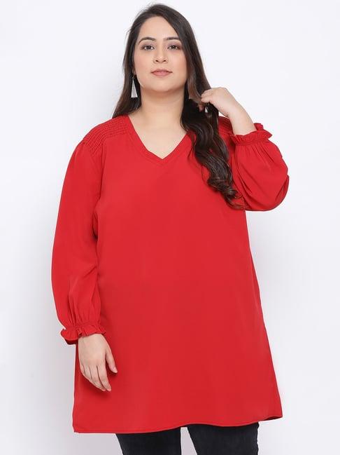 oxolloxo red relaxed fit tunic